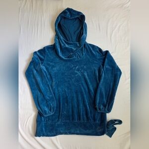 Nike Velour Hooded Sweatshirt in Blue Size Large
